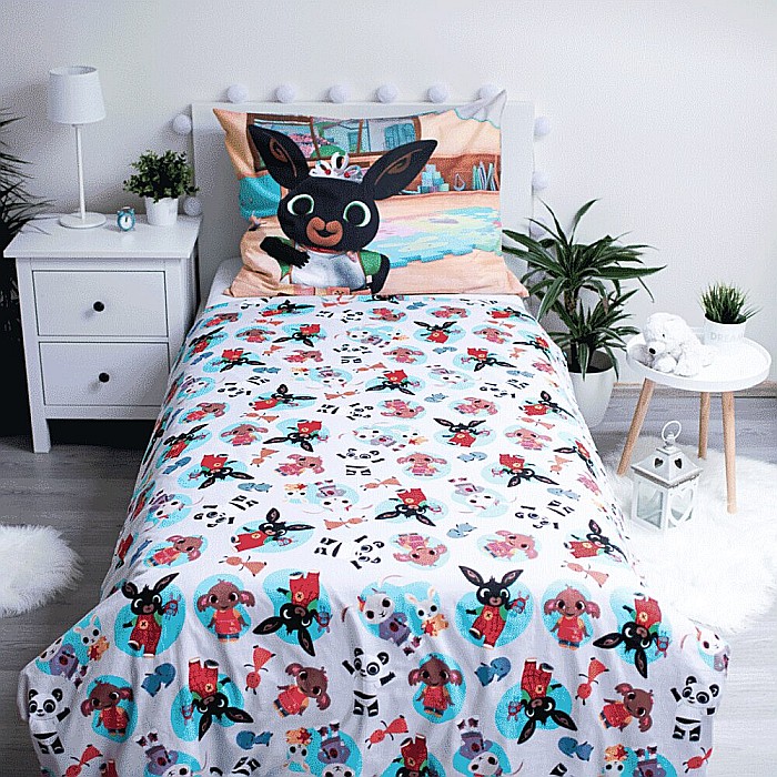 Set lenjerie pat copii, multicolor, 2 piese, 100% bumbac, 140×200 cm, 70×90, Bunny Bing [4]