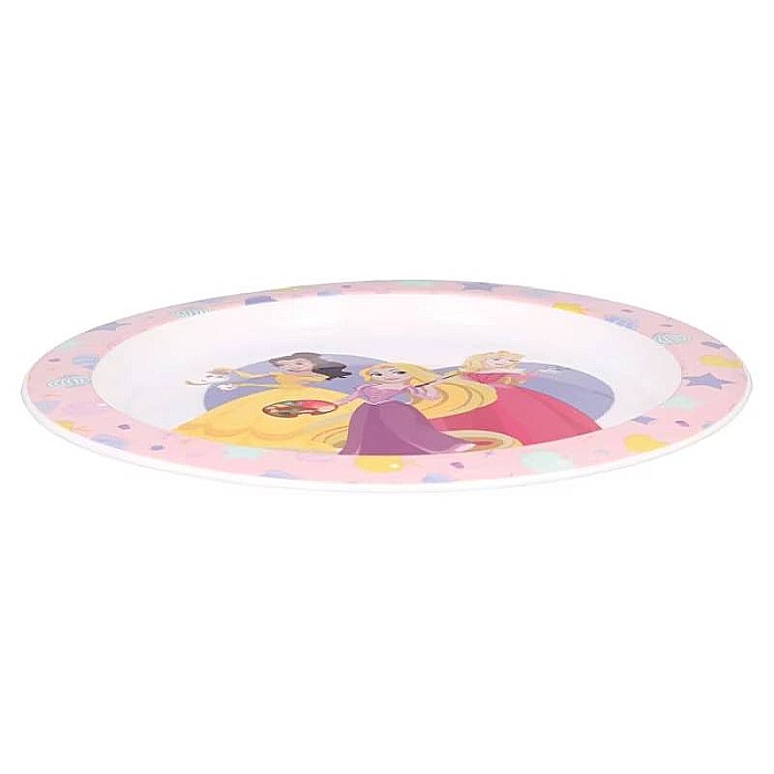 Farfurie plastic, multicolor, pentru copii, fără BPA, ce poate fi utilizată și la microunde, 23 cm, True, Princess [2]