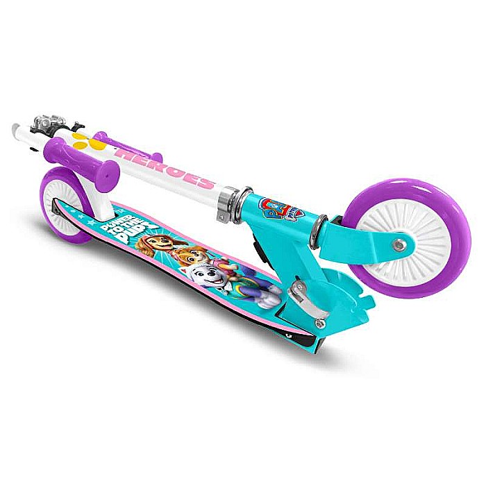 Trotinetă pliabilă cu 2 roți 3 ani +, sarcina maximă 50 kg, rulmenți ABEC 5, multicolor, ghidon ajustabil, mânere pliabile, platforma antiderapantă, frână posterioară cu piciorul, Paw Patrol [2]