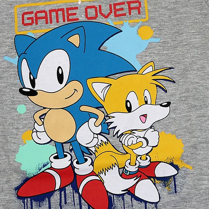 Pijamale copii cu mânecă scurtă, 100% bumbac, multicolor, Game Over, Sonic [4]