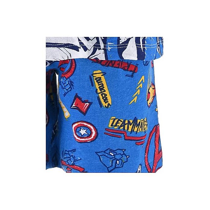 Pijama copii, cu mânecă scurtă, 100% bumbac, Avengers [3]