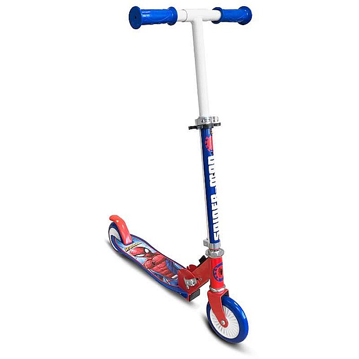 Trotinetă pliabilă cu 2 roți 3 ani +, sarcina maximă 50 kg, rulmenți ABEC 5, multicolor, ghidon ajustabil, mânere pliabile, platforma antiderapantă, frână posterioară cu piciorul, Spiderman [1]