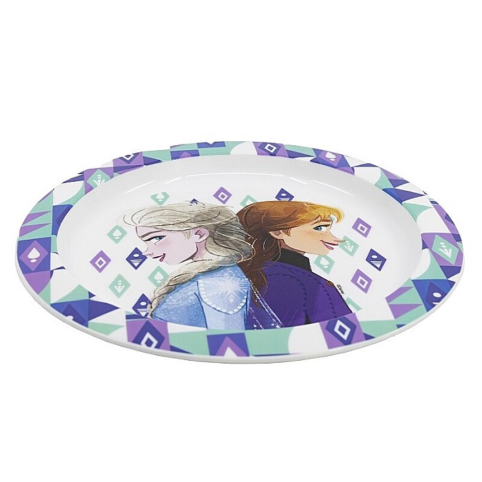 Farfurie plastic, multicolor, pentru copii, fără BPA, ce poate fi utilizată și la microunde, 23 cm, Ice Magic, Frozen [2]