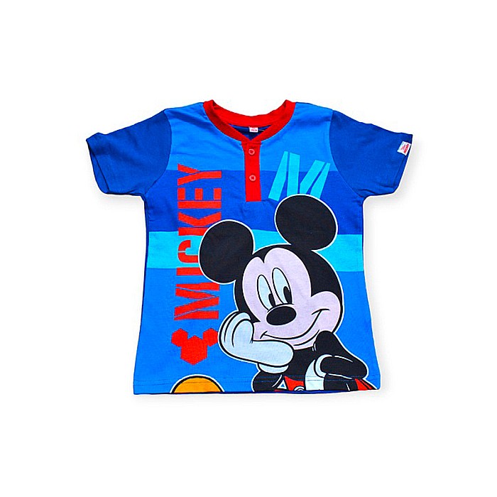 Pijamale copii cu mânecă scurtă, 100% bumbac, multicolor, Happy, Mickey Mouse [3]