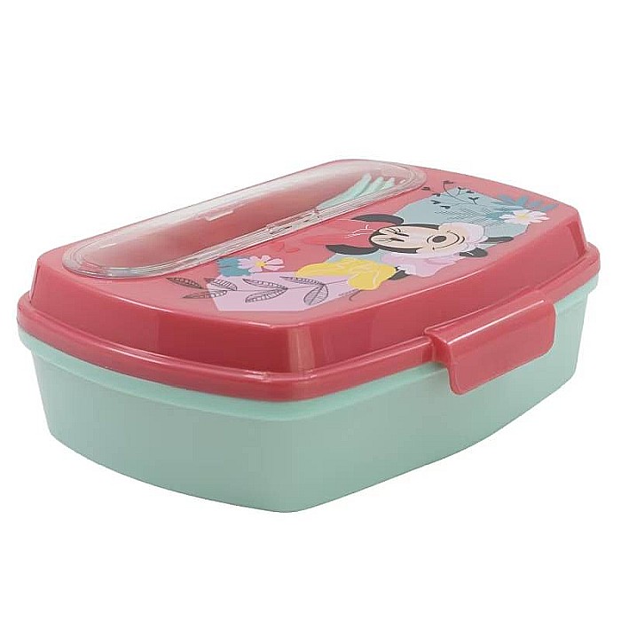 Cutie sandwich cu lingură și furculiță, multicolor, plastic fără BPA, Being, Minnie Mouse [3]