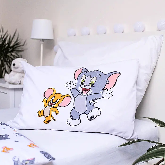 Set lenjerie pat copii, multicolor, 2 piese, 100% bumbac, 100x135 cm, 40x60, Tom &amp; Jerry, TJ050 [5]