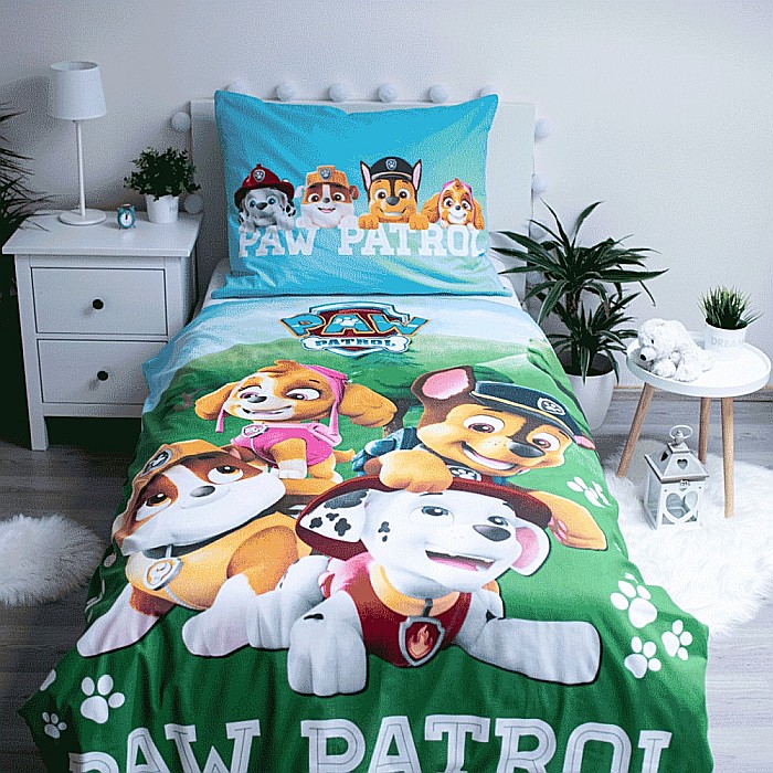 Set lenjerie pat copii, cu detalii fosforescente, multicolor, 2 piese, 100% bumbac, 140×200 cm, 70×90, Paw Patrol, PP203 [2]