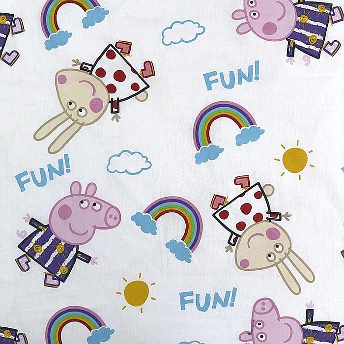 Set lenjerie de pat 2 piese, Reversibilă și Fosforescentă, multicolor, 100% bumbac, 140 x 200 cm, 70 x 90 cm, Peppa Pig [5]