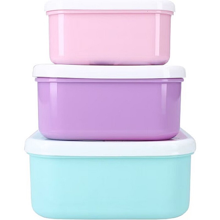 Set 3 cutii sandwich din plastic fără BPA, 12x12x6 cm, multicolor, Let's, Stitch [2]