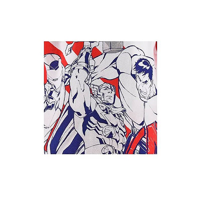 Pijama copii, cu mânecă scurtă, 100% bumbac, roșu, Avengers [3]