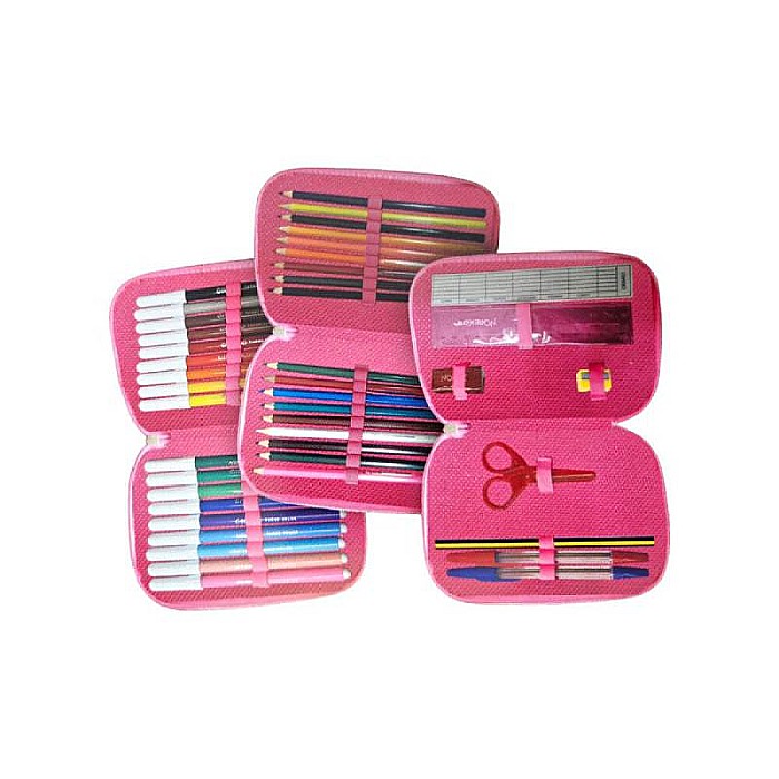 Penar cu 3 compartimente, 20x13x7 cm, echipat, 43 piese, multicolor, Minnie Mouse [2]
