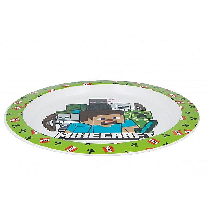 Farfurie plastic, multicolor, pentru copii, fără BPA, ce poate fi utilizată și la microunde, 23 cm, Minecraft [2]