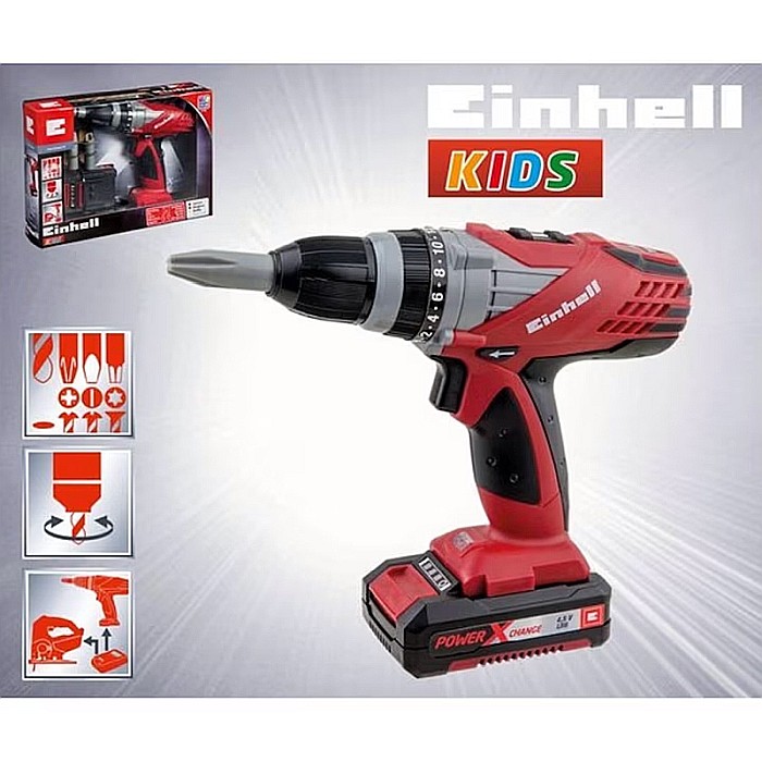 Set 6 piese, pistol de găurit cu sunete, acumulator detașabil, 4 biți, multicolor, Einhell Kids [2]