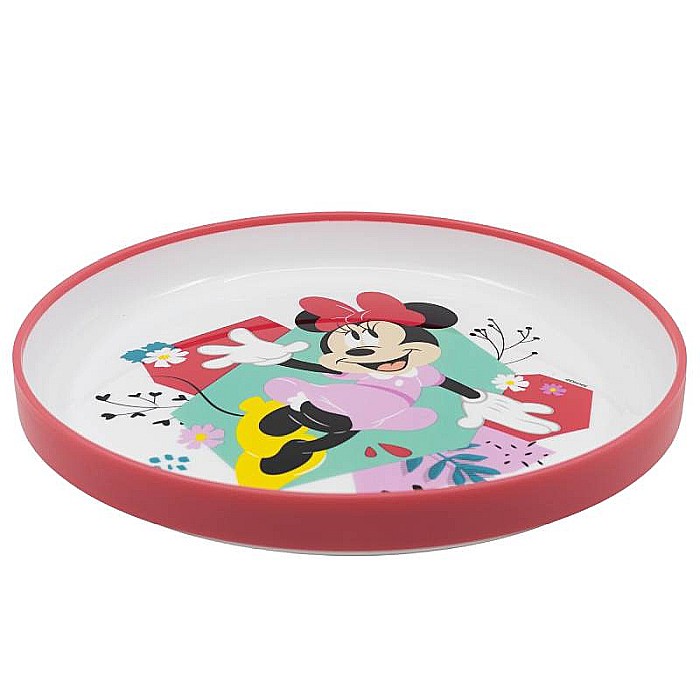 Farfurie plastic, 20 cm, antiderapant, multicolor, compatibil cu microunde, fără BPA, Being, Minnie Mouse [2]