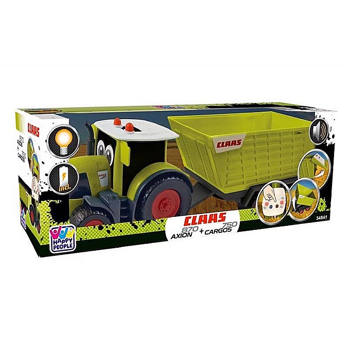Set Claas, tractor Axion 870 cu remorcă Cargos 750, cu sunete și lumini, multicolor [2]