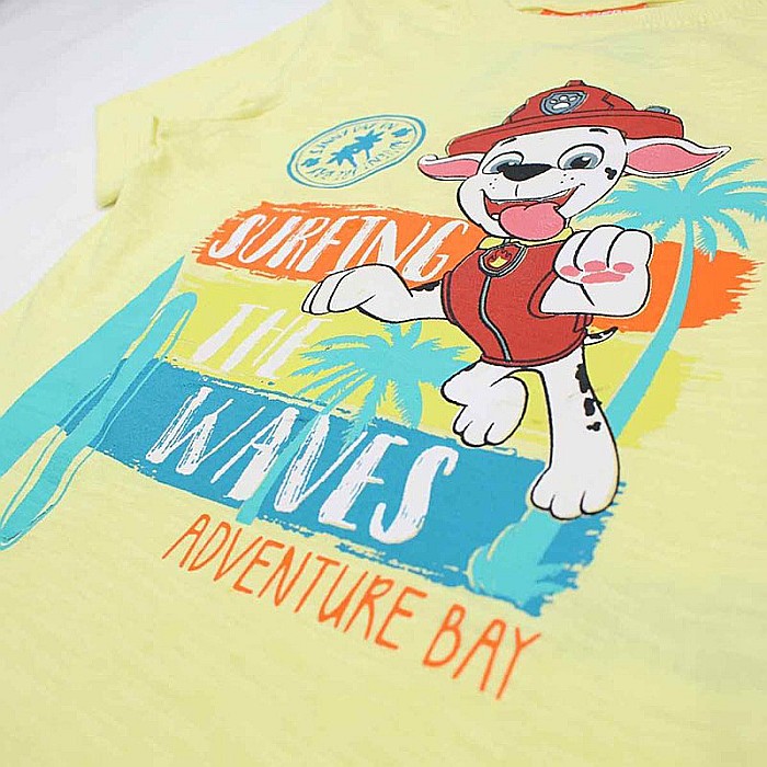 Tricou copii 100% bumbac, galben, Surfing, Paw Patrol [4]