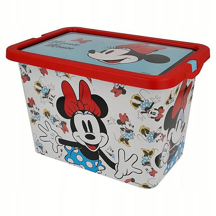 Cutie pentru depozitare, din plastic, cu capac, 7 L, roșu, 29x19x19 cm, Minnie Mouse, Disney [5]