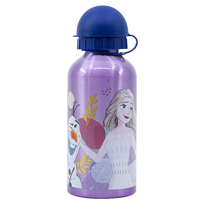 Set sticlă apă 400 ml din aluminiu și cutie sandwich cu tacâmuri, fără BPA, Trust, Frozen [5]