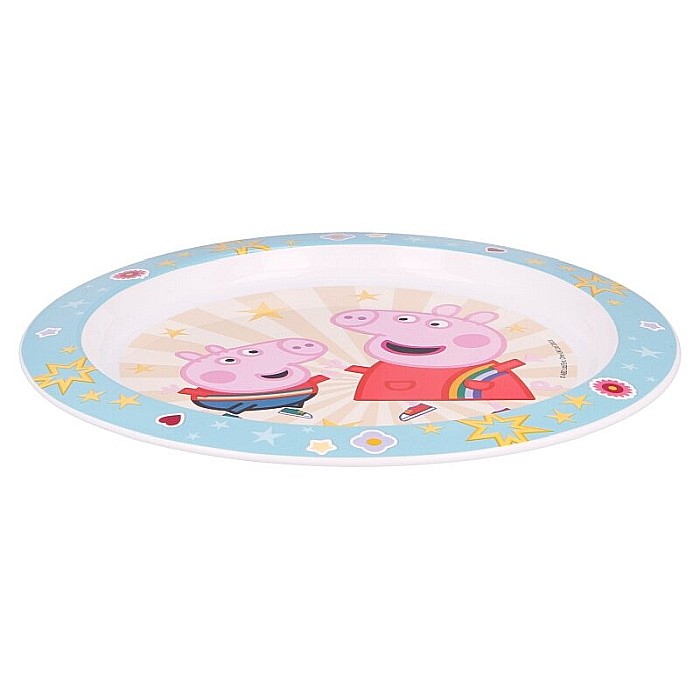 Farfurie plastic, multicolor, pentru copii, fără BPA, ce poate fi utilizată și la microunde, 23 cm, Kindness, Peppa Pig [2]