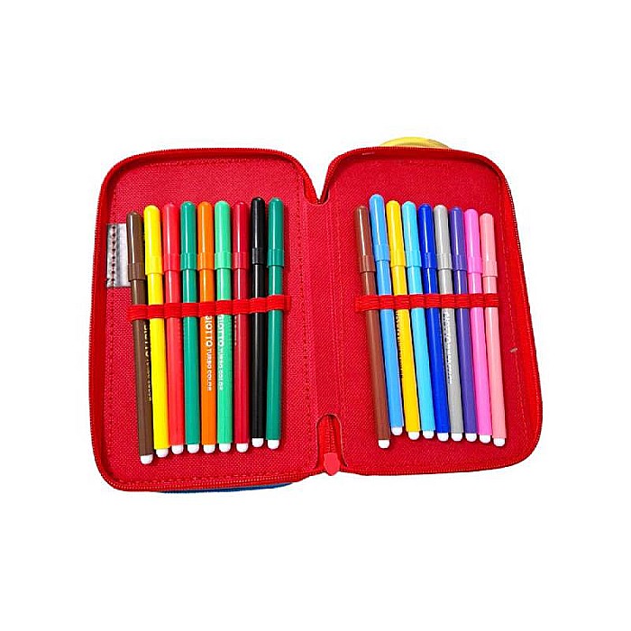 Penar cu 3 compartimente, 20x13x7 cm, echipat, 43 piese, multicolor, Sonic [3]