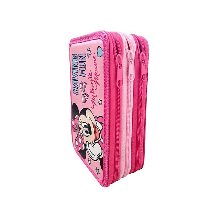 Penar cu 3 compartimente, 20x13x7 cm, echipat, 43 piese, multicolor, Minnie Mouse [5]