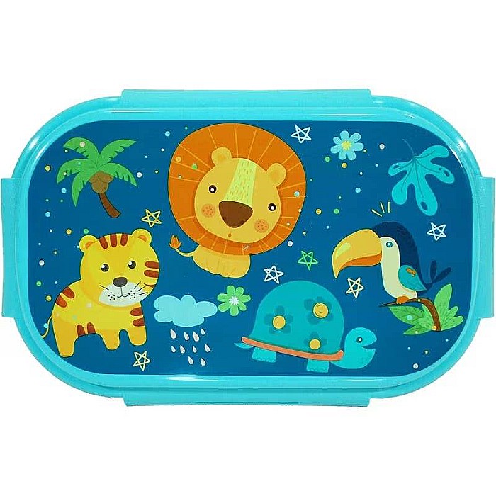 Cutie sandviș cu tacâmuri, fără BPA, multicolor, 21x14x6 cm, Into the Jungle [2]