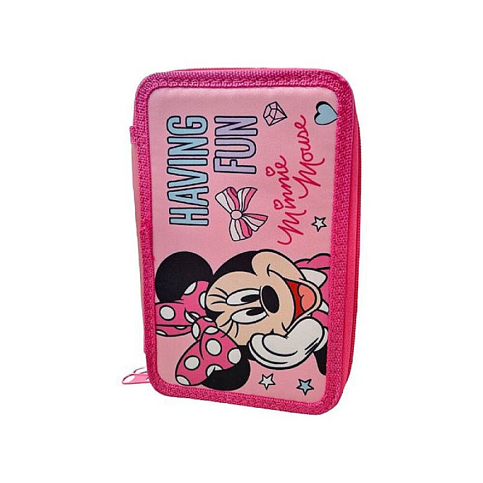 Penar cu 3 compartimente, 20x13x7 cm, echipat, 43 piese, multicolor, Minnie Mouse [3]