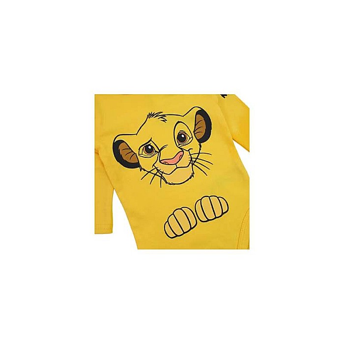 Set două piese, body mânecă lungă și pantaloni lungi, 100% bumbac, multicolor, The Lion King, Disney [2]