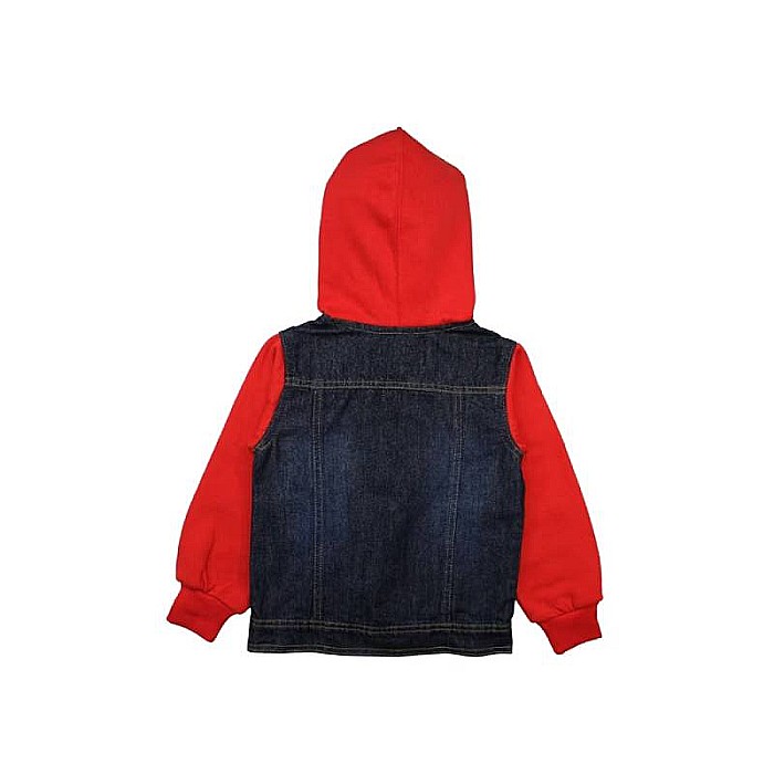 Hanorac copii din denim, roșu, 100% bumbac [2]