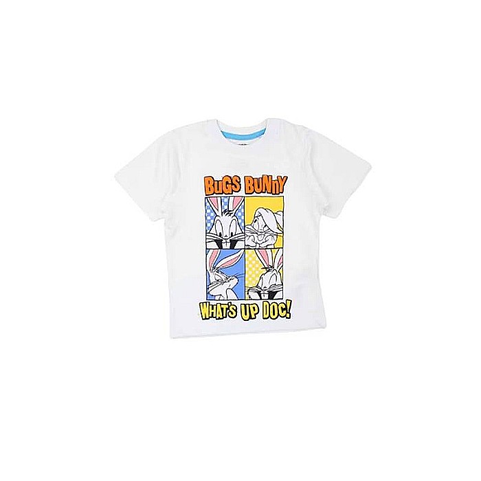 Set 2 piese pentru copii, tricou și pantaloni scurți, 100% bumbac, alb/albastru, Bugs Bunny [2]