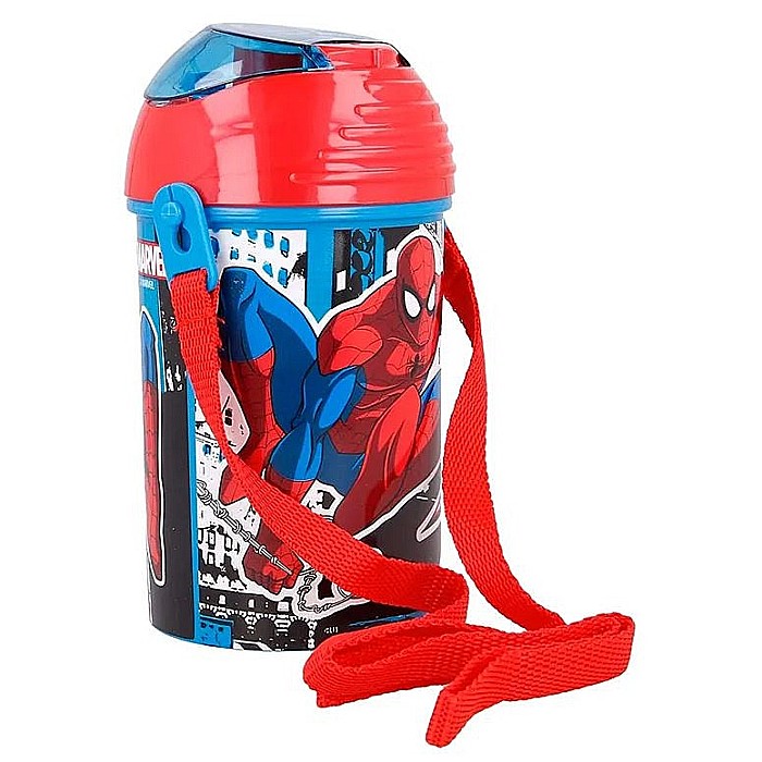 Sticlă plastic pentru apă, sport, Spiderman 450 ml Roșu/Albastru 450 ml [2]