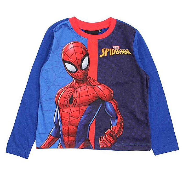 Pijamale copii cu mânecă lungă, 100% bumbac, albastru, Spiderman [2]
