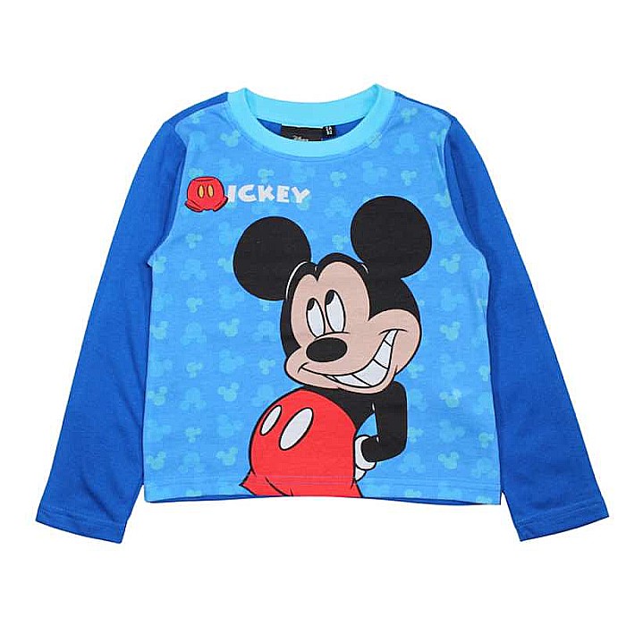 Pijamale copii cu mânecă lungă, 100% bumbac, albastru, Smile, Mickey Mouse [2]