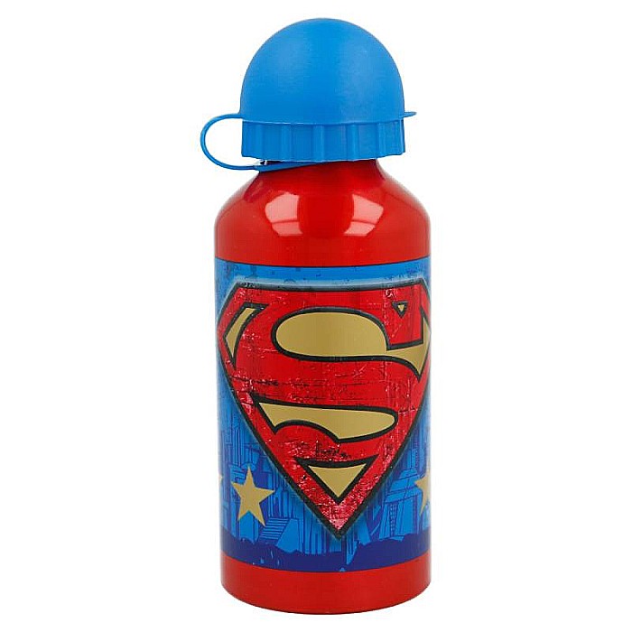 Sticlă de apă, pentru copii, din aluminiu, cu model Superman Symbol, 400 ml [2]