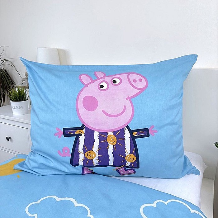 Set lenjerie de pat 2 piese, Reversibilă și Fosforescentă, multicolor, 100% bumbac, 140 x 200 cm, 70 x 90 cm, Peppa Pig [7]