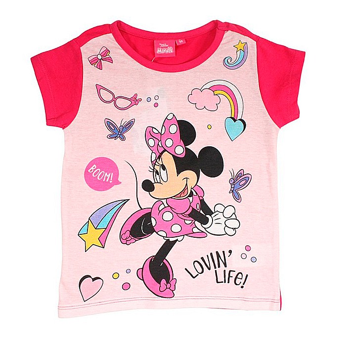 Pijamale copii cu mânecă scurtă, bumbac, multicolor, Boom, Minnie Mouse, Disney [2]