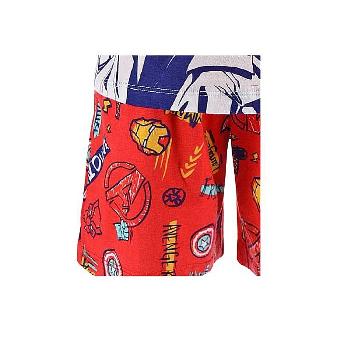 Pijama copii, cu mânecă scurtă, 100% bumbac, roșu, Avengers [4]