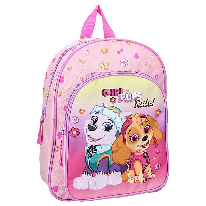 Ghiozdan cu două compartimente, multicolor, 30x25x11 cm, cu bretele ajustabile și căptușite, Paw Patrol Girl Pups Rule [1]
