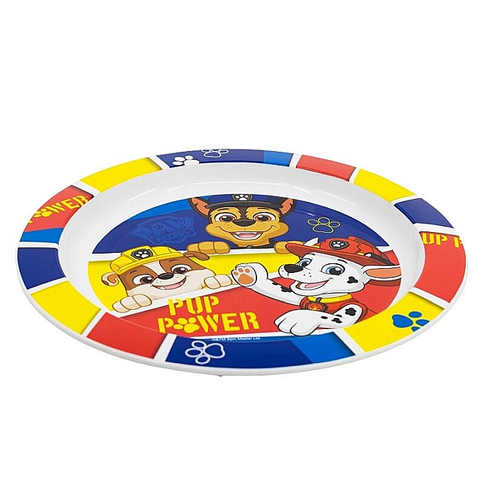 Farfurie plastic, multicolor, pentru copii, fără BPA, ce poate fi utilizată și la microunde, 23 cm, Pup Power, Paw Patrol [2]