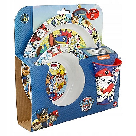 Set 3 piese veselă, PAW PATROL Farfurie/Bol/Cană, Plastic, Multicolor [2]