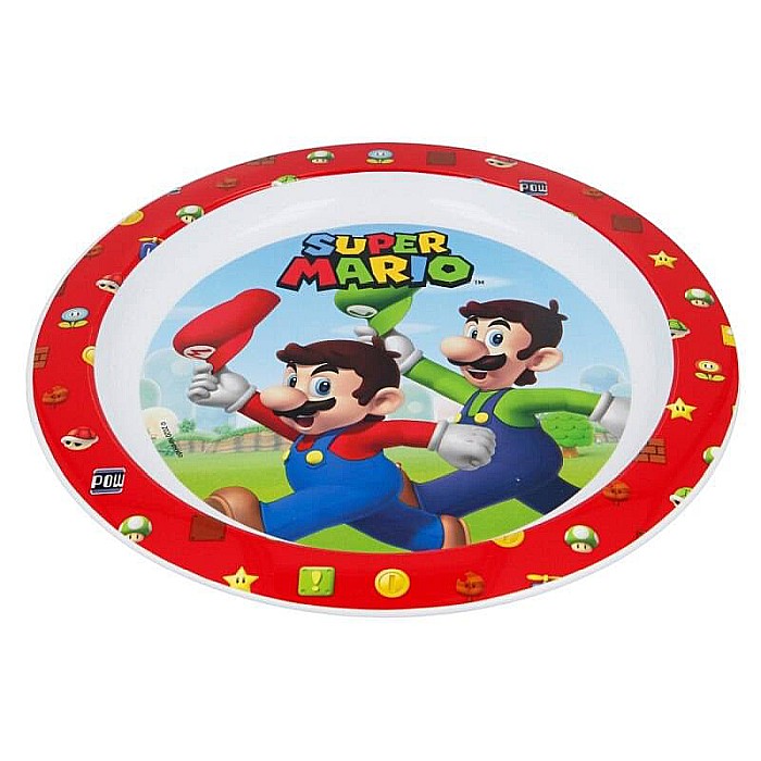 Farfurie plastic, multicolor, pentru copii, fără BPA, ce poate fi utilizată și la microunde, 23 cm, Super Mario [2]