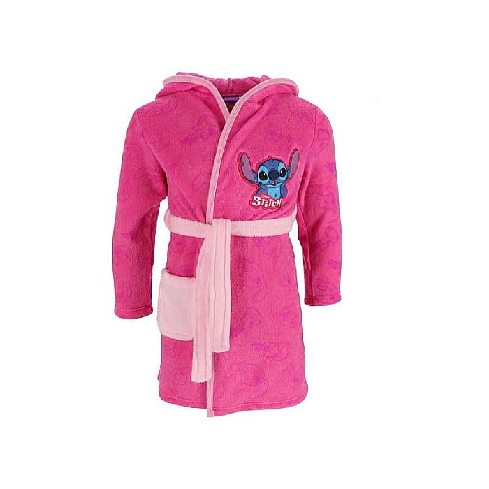 Halat baie fete cu glugă și urechi fleece coral Lilo & Stitch [2]