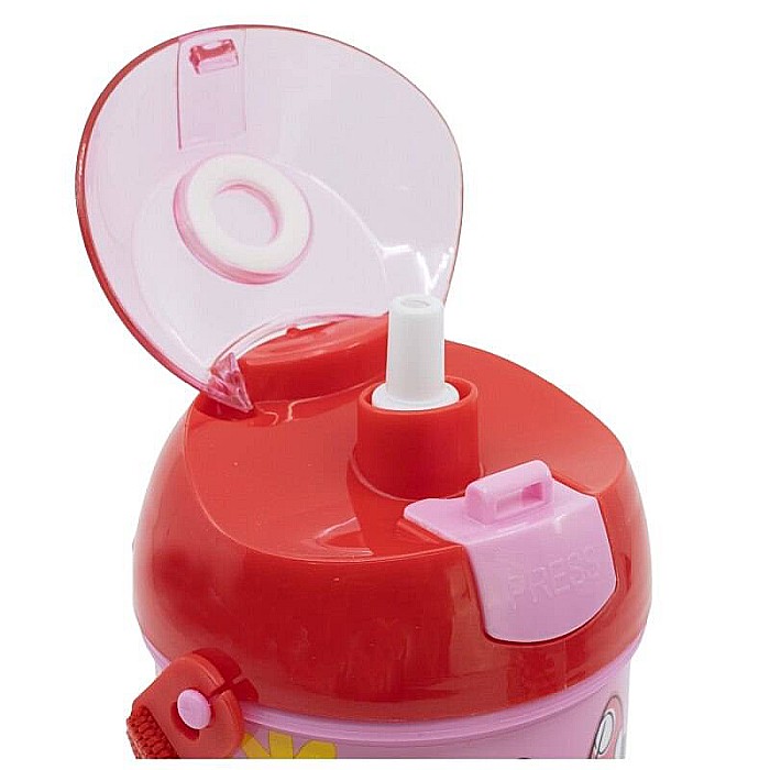 Sticlă plastic, Minnie Mouse Spring Look, cu pai și capac, 450 ml [4]