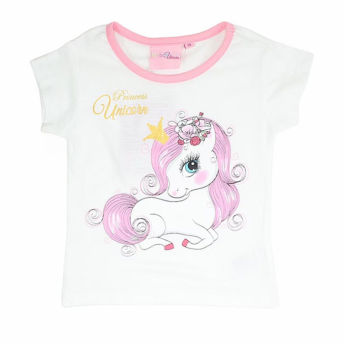 Pijamale copii cu mânecă scurtă, bumbac, multicolor, Princess Unicorn [3]