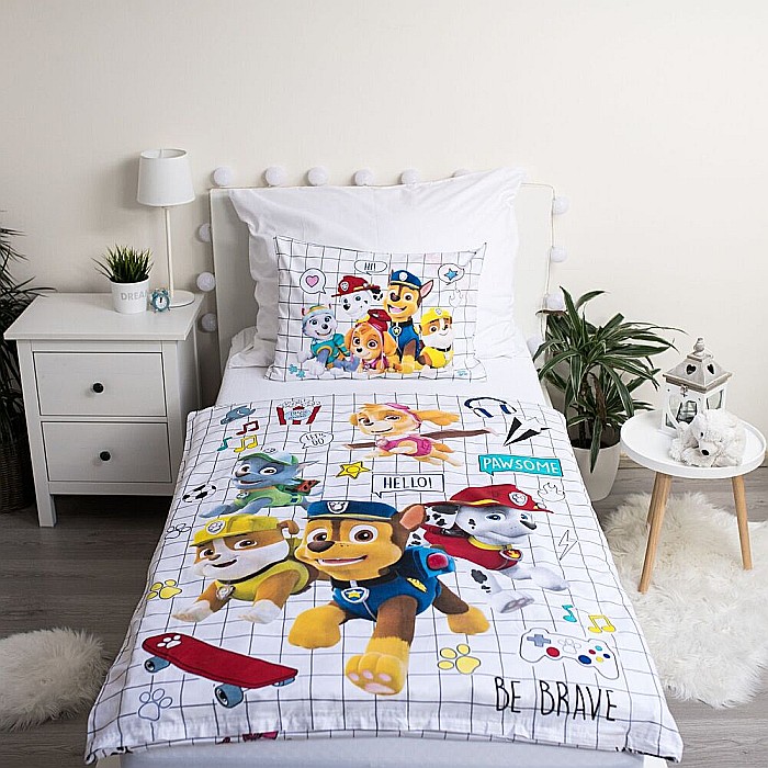 Set lenjerie pat copii, multicolor, 2 piese, 100% bumbac, 100x135 cm, 40x60, Paw Patrol, PP1071 [6]