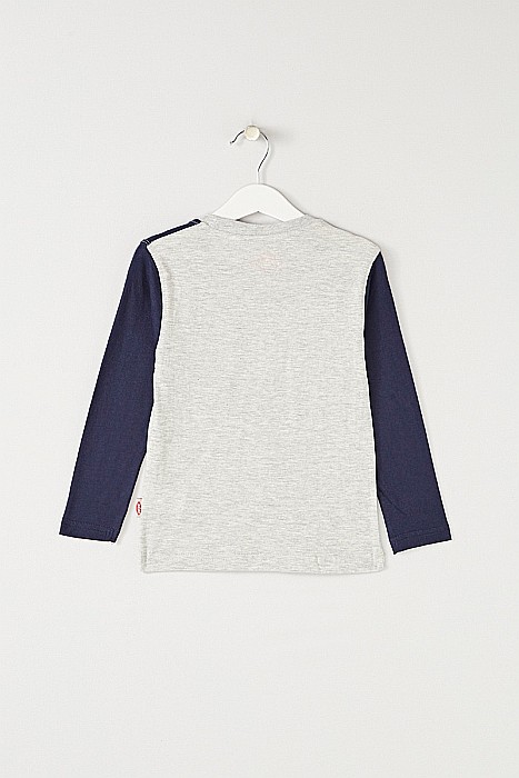 Tricou cu maneca lunga, 100% bumbac, gri,  Rock, Lee Cooper [2]