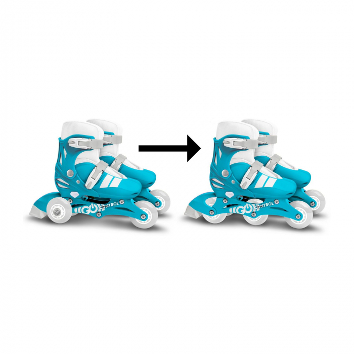 Role reglabile 2 in 1 pentru copii, albastru, marimea 30-33, Skids Control [3]