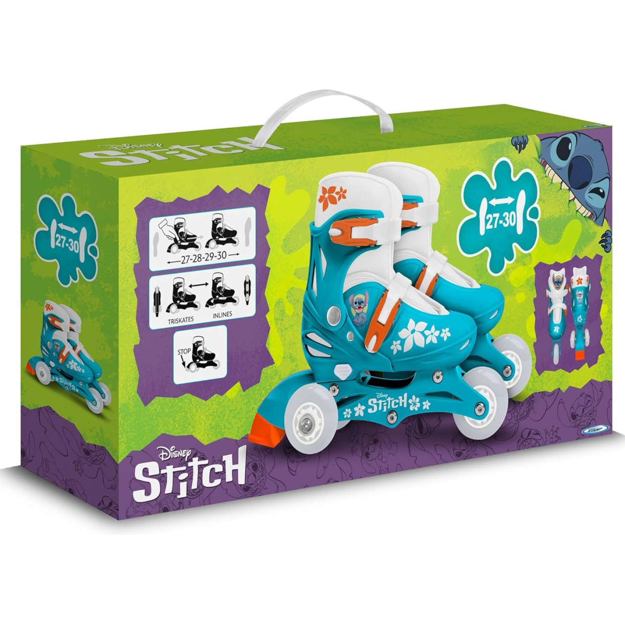 Role reglabile 2 in 1 pentru copii, multicolor, marimea 27-30, Stitch [5]