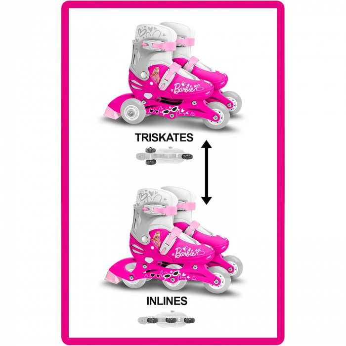 Role reglabile 2 in 1 pentru copii, multicolor, marimea 30-33, Barbie [3]