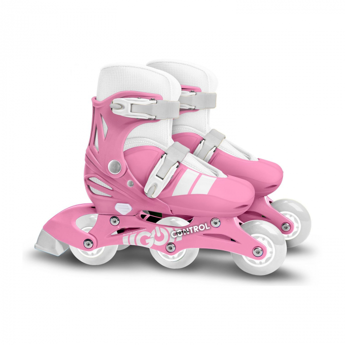 Role reglabile 2 in 1 pentru copii, roz, marimea 27-30, Skids Control [2]